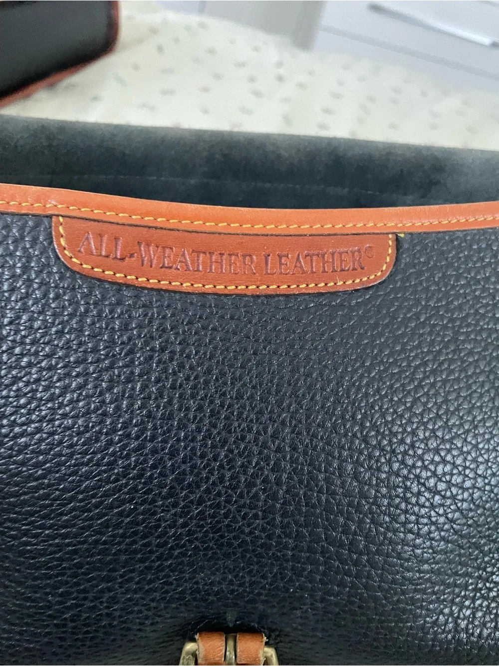 Dooney & Bourke Black with Brown Leather Trim Messenger Bag